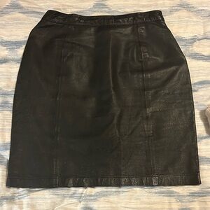 Vintage Leather Black Mini Skirt